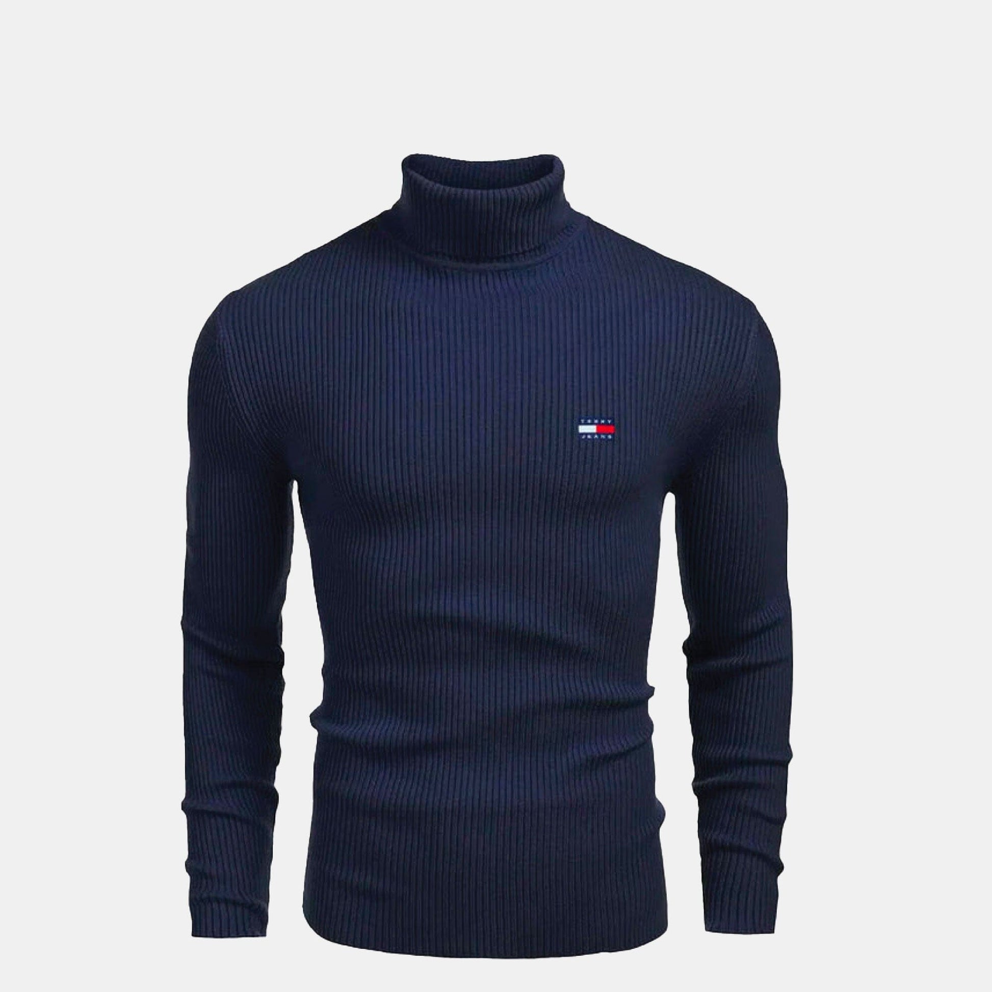 TH Turtleneck Cable-Knit Wool Sweater TH Turtleneck Cable-Knit Wool Sweater Slate Crown Blue S 