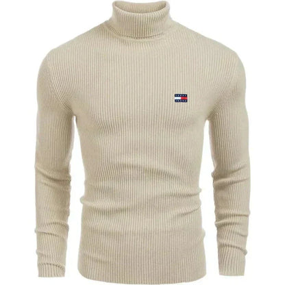 TH Turtleneck Classic Knit Sweater TH Turtleneck Classic Knit Sweater Slate Crown Beige S 