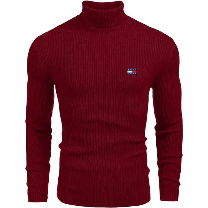 TH Turtleneck Classic Knit Sweater TH Turtleneck Classic Knit Sweater Slate Crown Red S 
