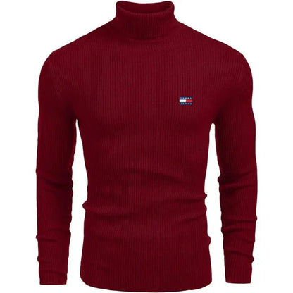 TH Turtleneck Classic Knit Sweater TH Turtleneck Classic Knit Sweater Slate Crown Red S 