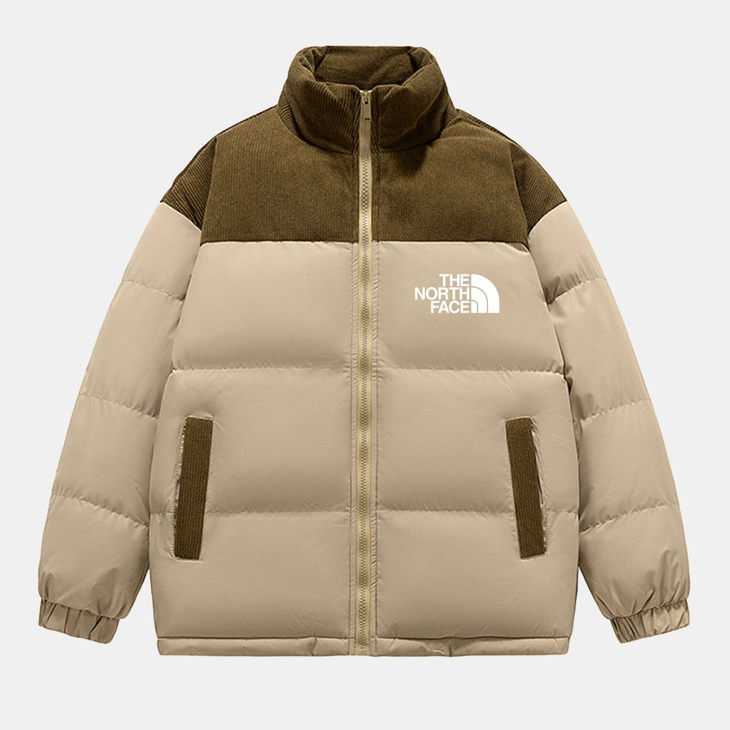 TNF Nuptse Insulated Down Puffer Jacket TNF Nuptse Insulated Down Puffer Jacket Slate Crown Beige Panda S 