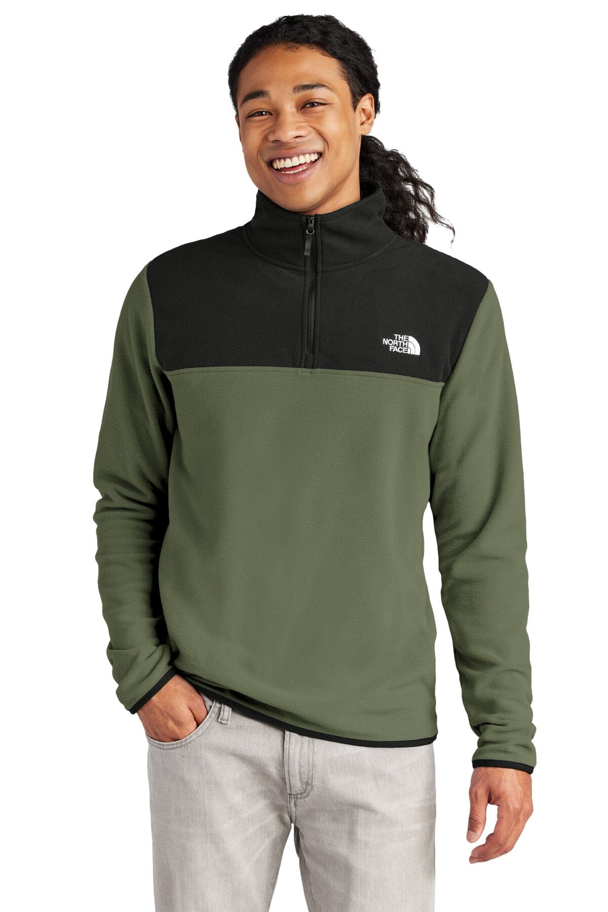TNF ® Glacier 1/4-Zip Fleece NF0A7V4L Sweatshirts/Fleece Belleza & Glamour New Taupe Green/ TNF Black S 