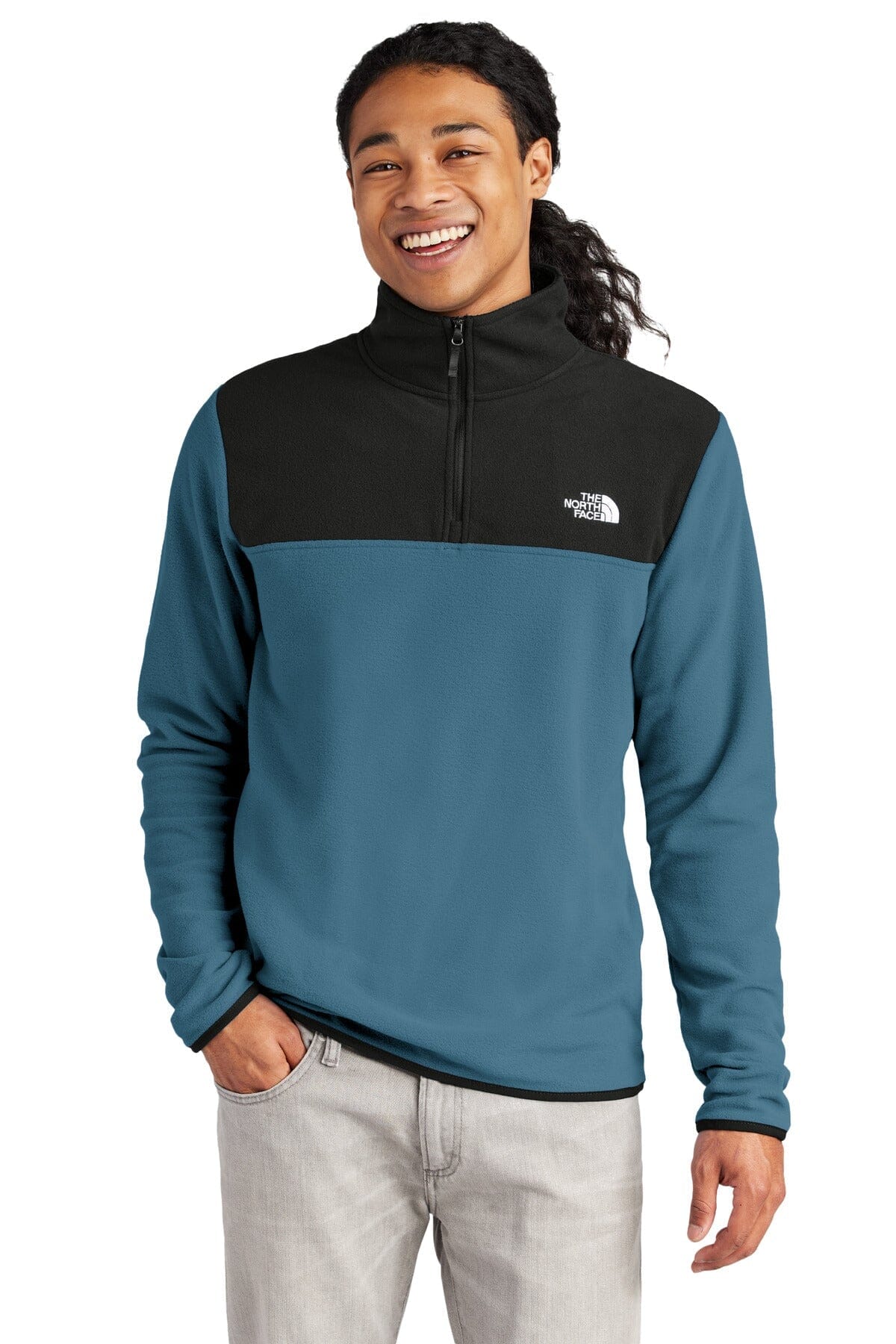TNF ® Glacier 1/4-Zip Fleece NF0A7V4L Sweatshirts/Fleece Belleza & Glamour Shady Blue/ TNF Black S 