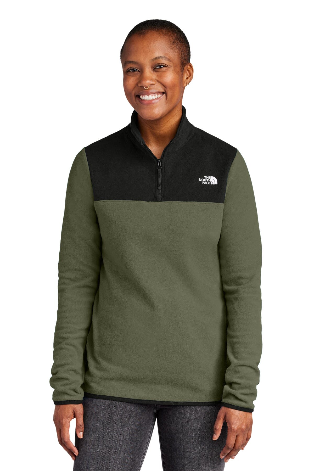 TNF ® Women's Glacier 1/4-Zip Fleece NF0A7V4M Women's Belleza & Glamour New Taupe Green/ TNF Black S 