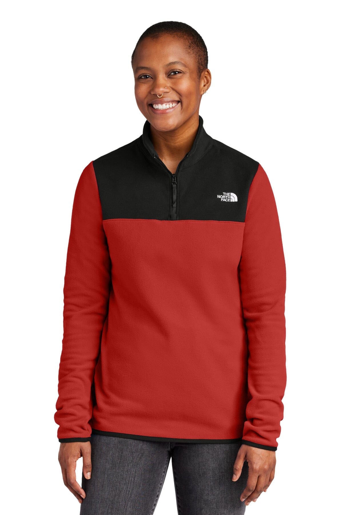 TNF ® Women's Glacier 1/4-Zip Fleece NF0A7V4M Women's Belleza & Glamour Rage Red / TNF Black S 