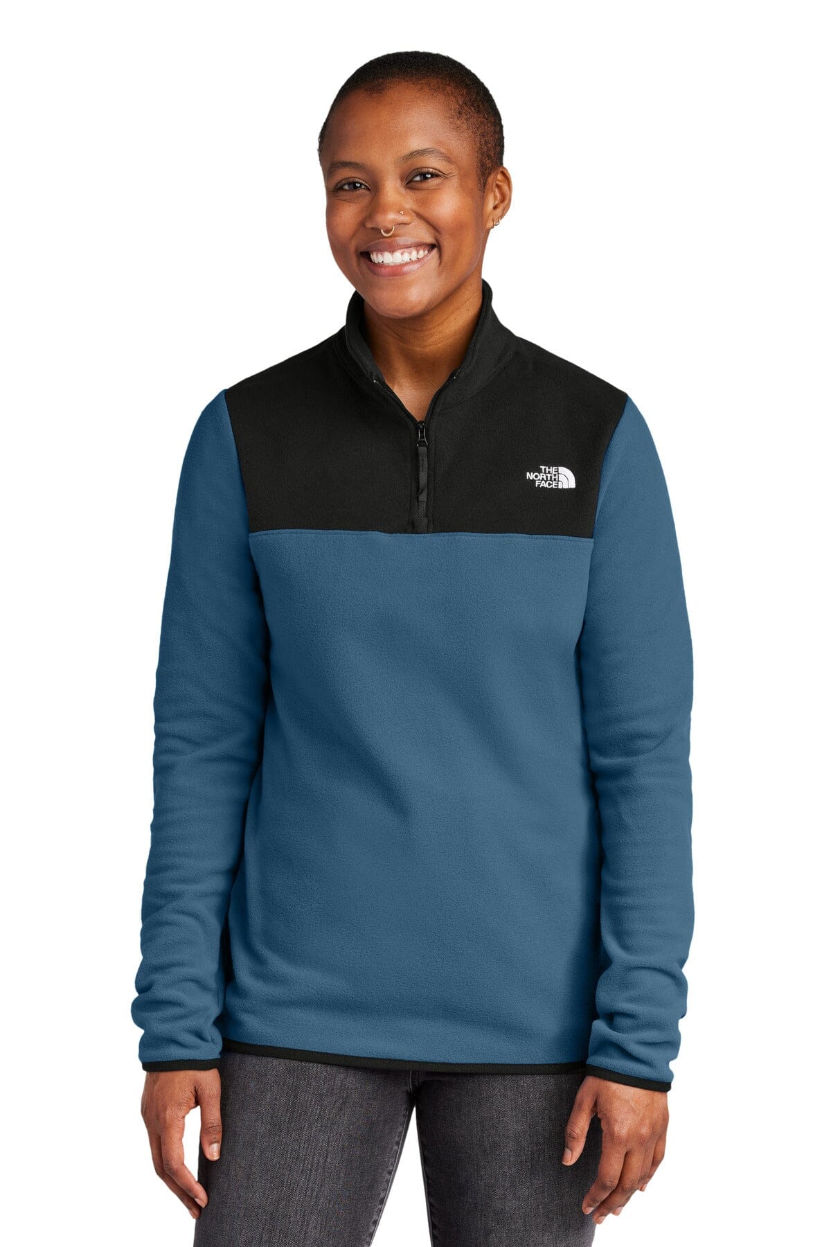 TNF ® Women's Glacier 1/4-Zip Fleece NF0A7V4M Women's Belleza & Glamour Shady Blue/ TNF Black S 