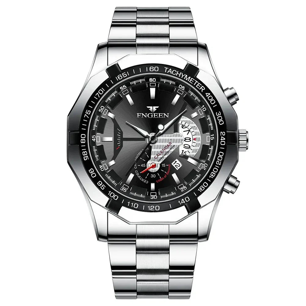 Watch Poedagar Engeen Relogio 09 Belleza & Glamour Silver Black 