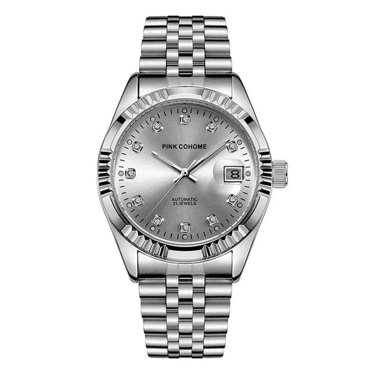 Watch Poedagar Pink Cohome Automatic Belleza & Glamour Silver White 