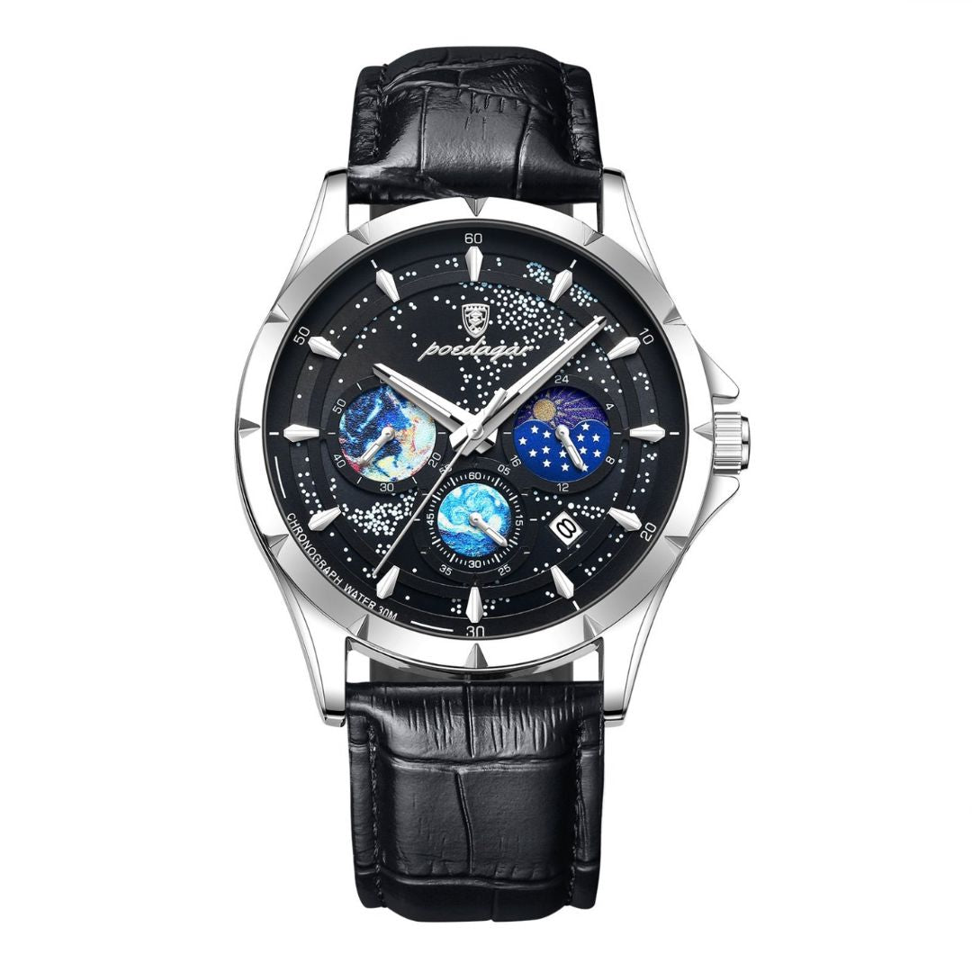 Watch Poedagar Space poedagar Relogio 44 Belleza & Glamour Silver Black 