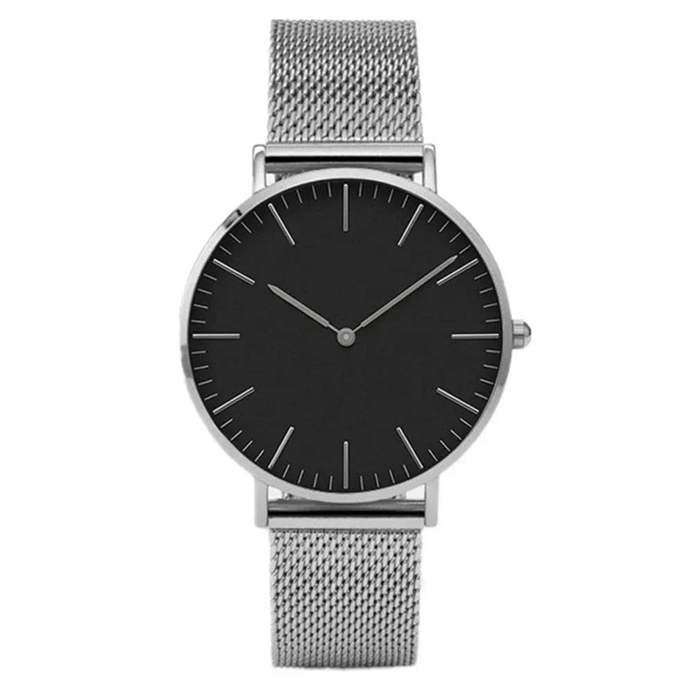 Women's Round 38mm Watch relógio Belleza & Glamour Prata - Preto 