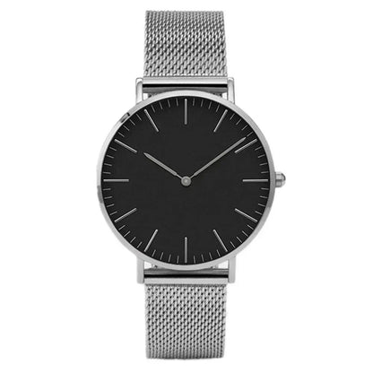 Women's Round 38mm Watch relógio Belleza & Glamour Prata - Preto 